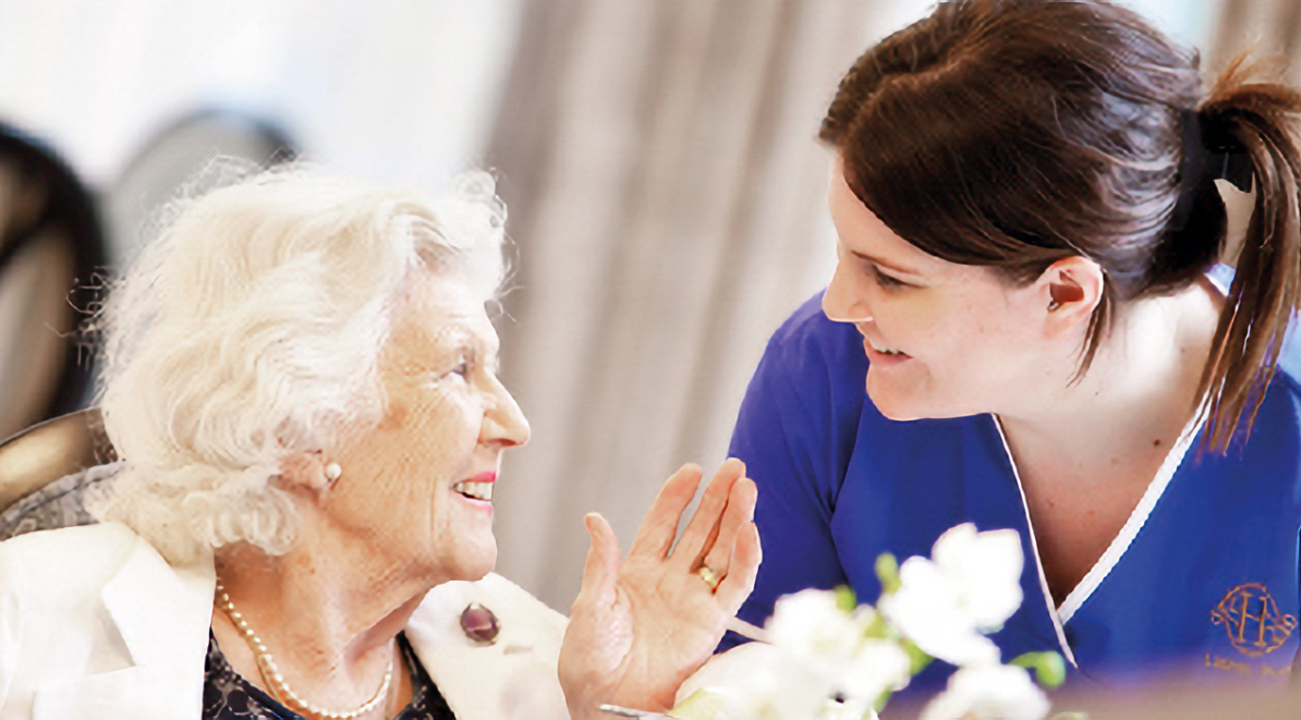 resident with her carer