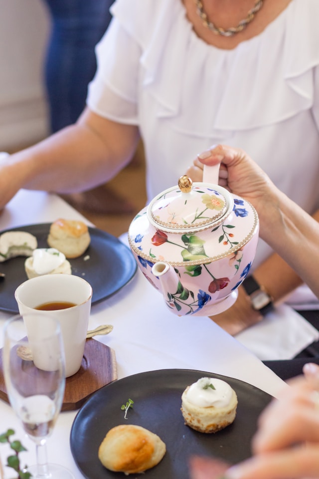 carer pouring tea