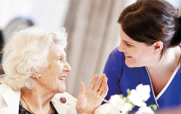 resident with her carer