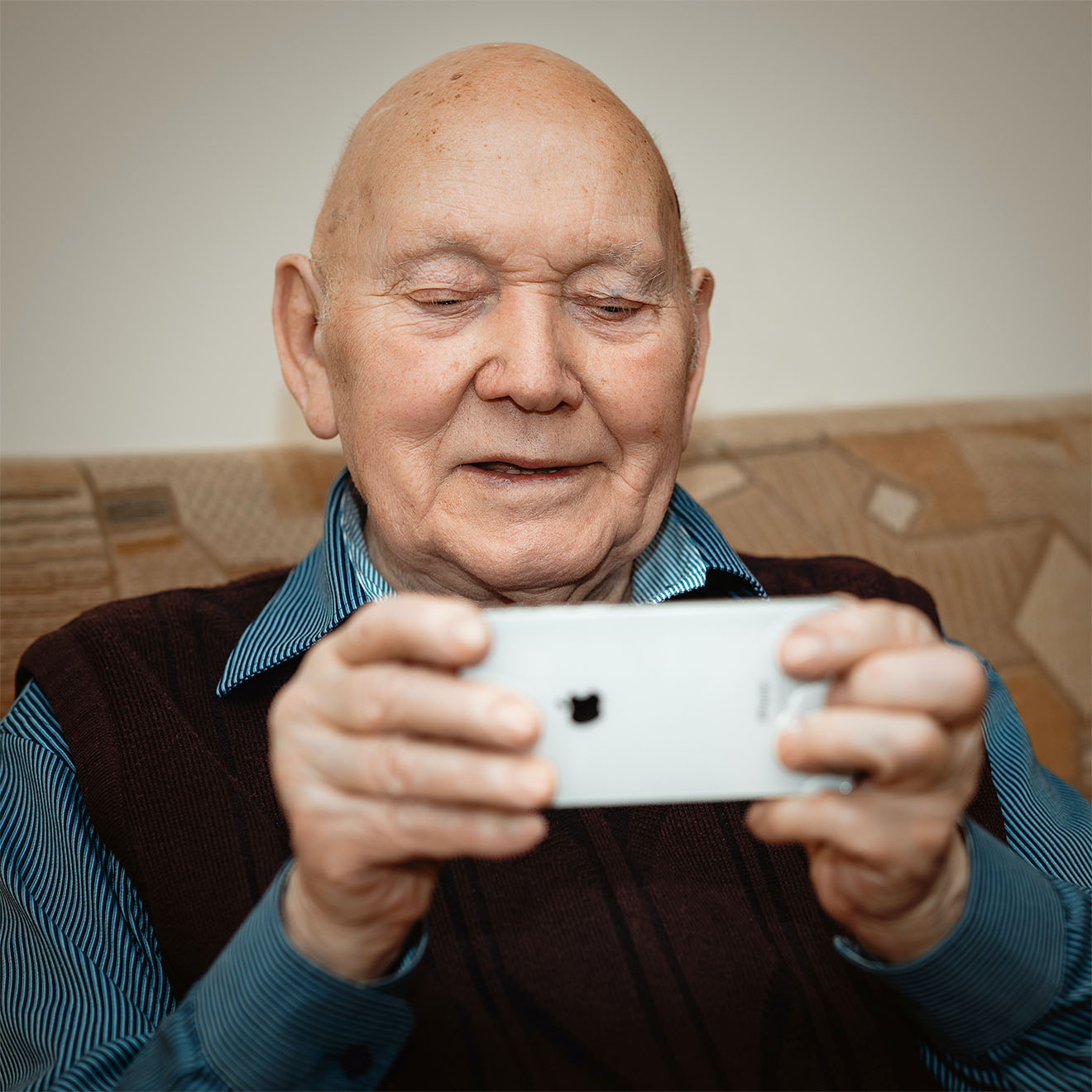 Resident on their phone