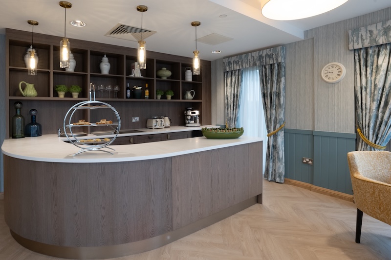 a kitchenette area in our dining room